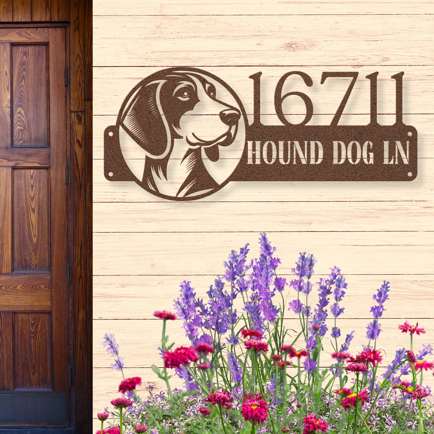 Various Hound Dog Breed Copper address sign