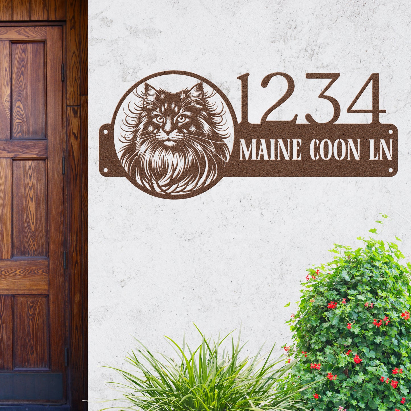 Personalized Maine Coon Cat Address Sign