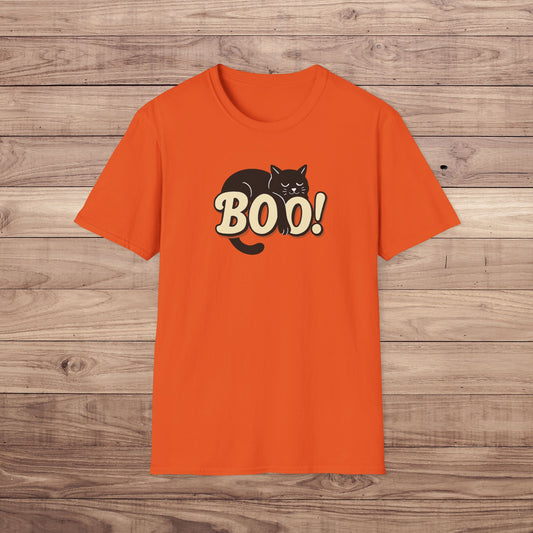 BOO! Black Cat Halloween T-Shirt