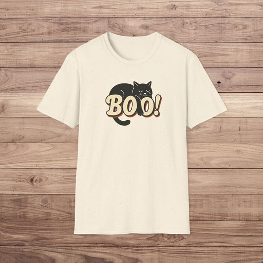 BOO! Black Cat Halloween T-Shirt