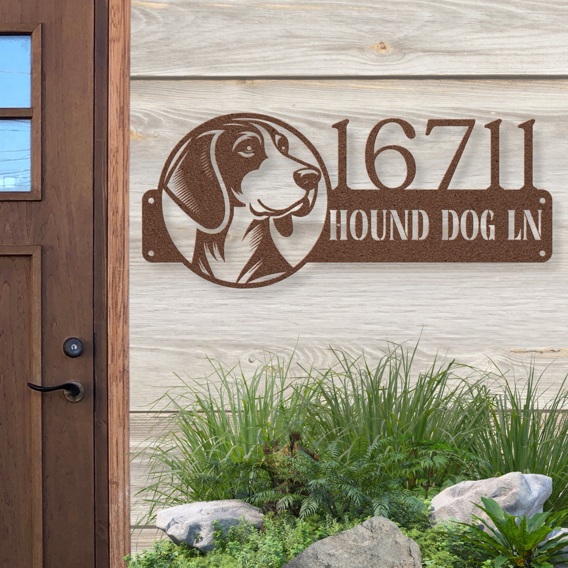 Various Hound Dog Breed Copper address sign