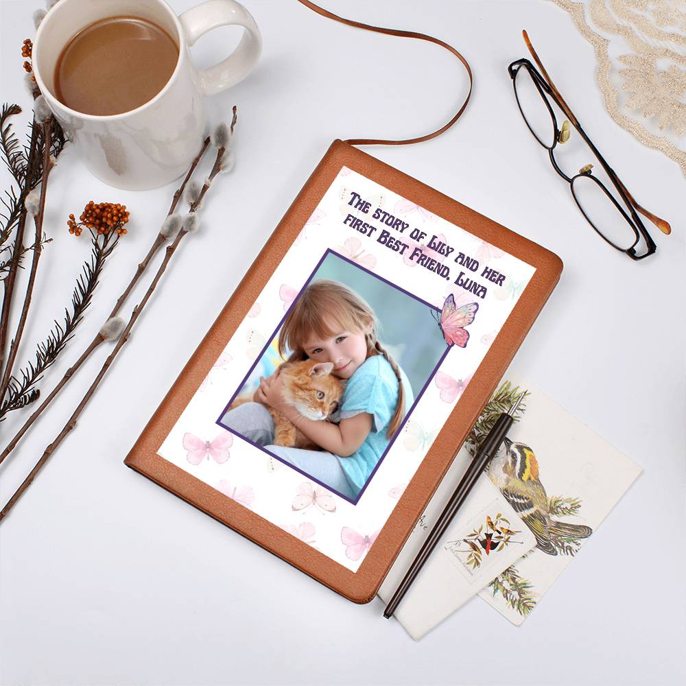 Custom photo journal celebrating a child’s first best friend