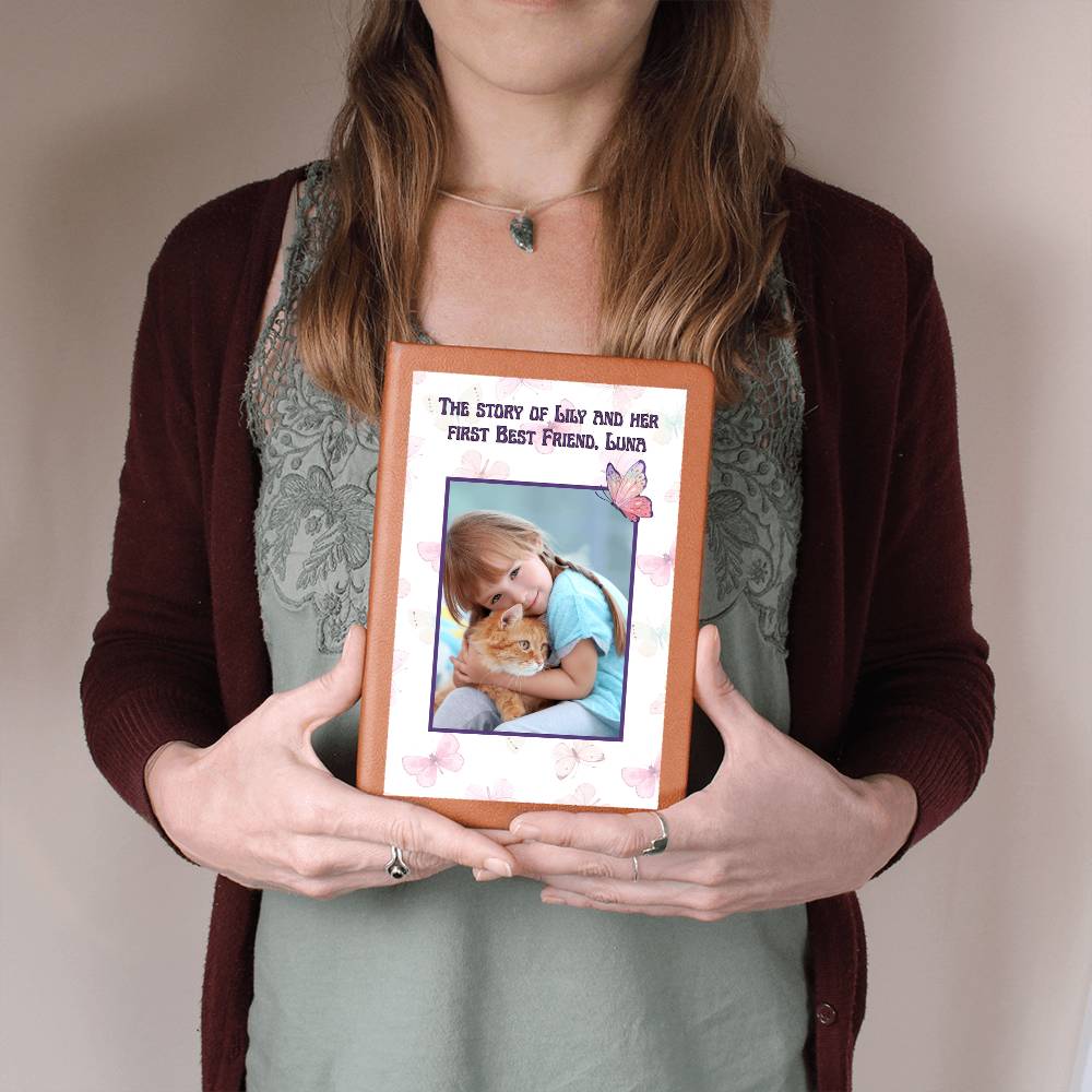 Personalized gift for pet lovers featuring a girl and her cat