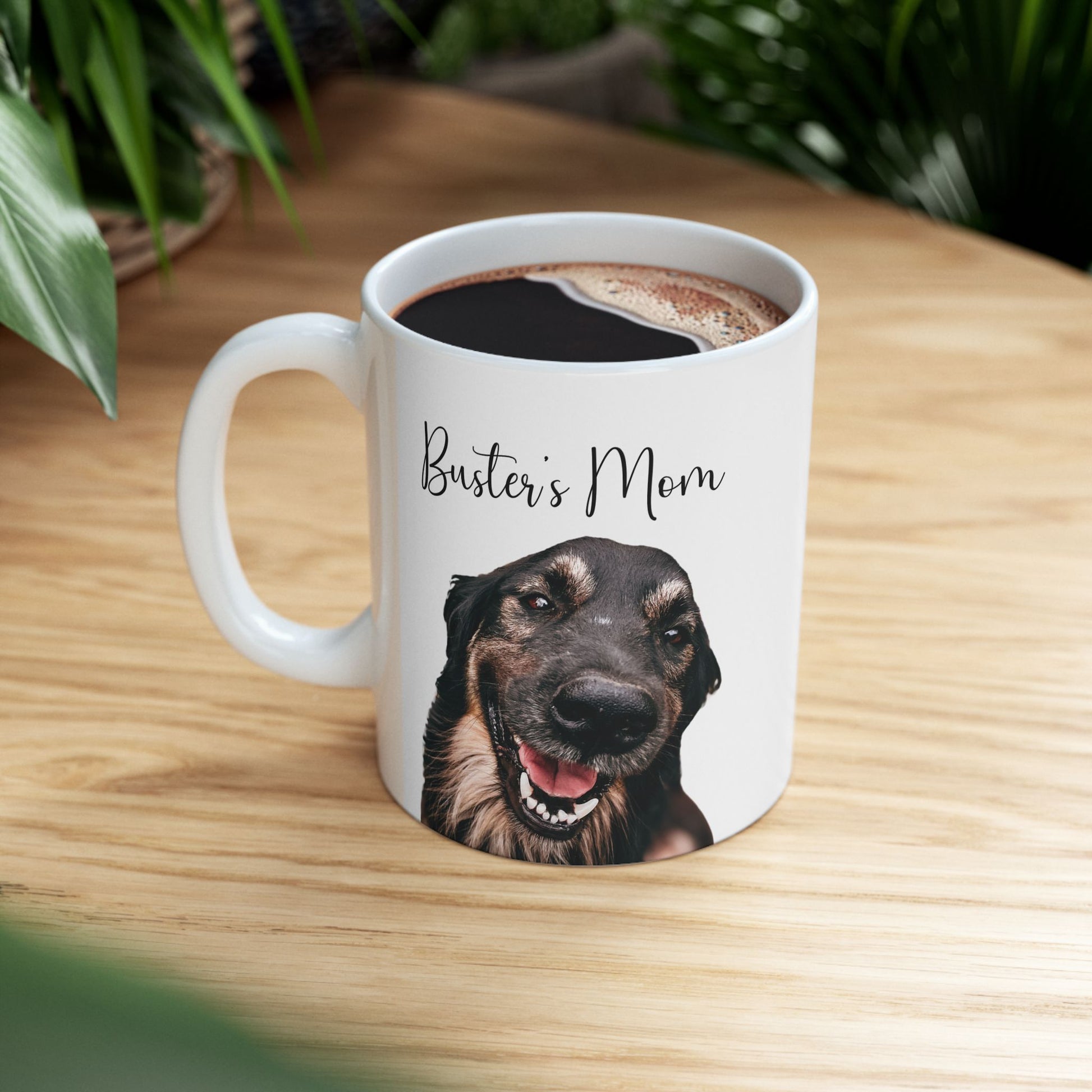 Photo upload mug gift for pet lovers, perfect for dog moms and coffee fans